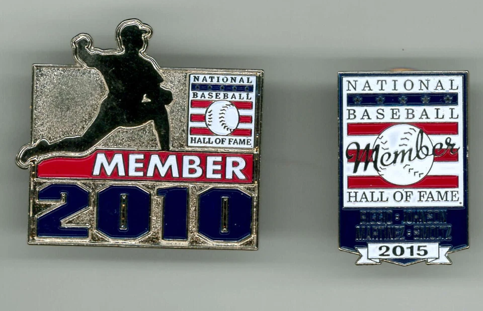 2 MLB baseball pins - Hall of Fame - 2010 2015 Member - pin lot - Image 1 of 1