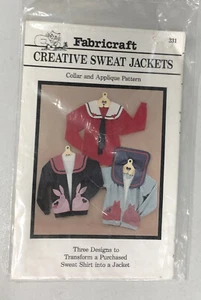 Fabricraft Creative Sweat Jackets Collar Applique Pattern Craft Kit - Picture 1 of 2