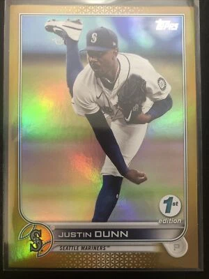 Justin Dunn 2022 Topps 1st Edition Series 1 GOLD FOIL PARALLEL - Image 1 of 2