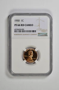 1950 Proof 1C Lincoln Wheat Cent NGC PF 66 RD Cameo - Picture 1 of 2