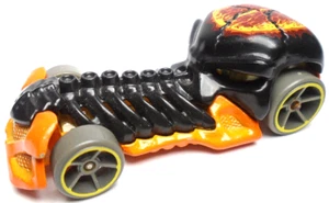 2017 HOT WHEELS SKULL CRUSHER BLACK 1:64 DIECAST 2 3/4" CAR W ORANGE YELLOW RED - Picture 1 of 6