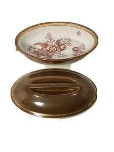 Rare Vintage Royal Worcester Luster Brown Covered Casserole w/Decorated Interior - Picture 1 of 9
