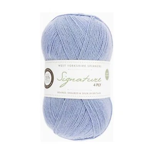 West Yorkshire Spinners Signature 4 Ply Yarn Wool 100g - Cornflower (325) - Picture 1 of 3