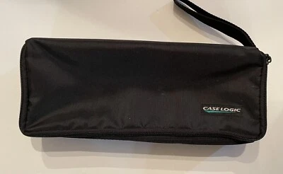 Case Logic Soft Nylon Black Portable Cassette Holder 15 Tape Capacity Vintage - Изображение 1 из 4