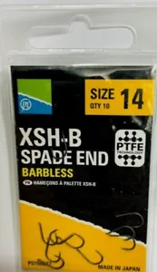 preston innovations XSH-B Spade End Barbless Hooks (size 14) - Picture 1 of 2