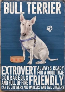 Platte Metall Vintage Hund Bull Terrier - 40 X 30 CM - Bild 1 von 1