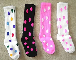 Girls Fun ~*DOTS*~ Soccer Sports SOCKS 4 Cleats 11-12-13-1-2-4-5-6-7 NWT! - Picture 1 of 9