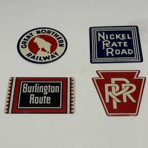 Lot of 4 1950’s Railroad Post Cereal Tin Sign Train Metal Vintage Great Northern - Picture 1 of 7
