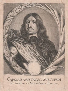c1680 Karl X. Gustav, König von Schweden * Kupferstich-Porträt - Picture 1 of 1