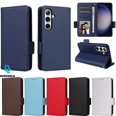 Flip Leather Phone Case for Samsung S25 S24FE S24 S23 S22 S21 S20 Wallet Cover - Image 1 of 4