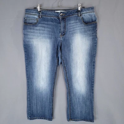 Pantalones capri vaqueros para mujer Cato tiro medio contemporáneos azules talla 16P Foto 1 de 4