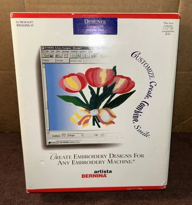 Bernina Artista Embroidery Software Kit Microsoft 95 Customizer Version 1 K NEW - Image 1 of 4