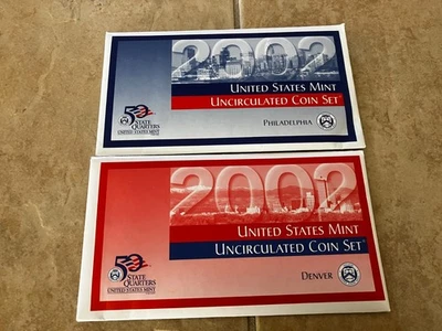 2002 U.S Mint Uncirculated Coin Sets Philadelphia and Denver - 20 coins - Image 1 of 4