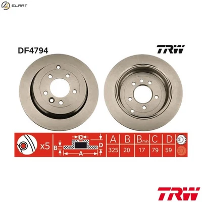 2x BRAKE DISC DF4794 FOR LAND ROVER LR3/III/SUV DISCOVERY/IV/VAN LR4 RANGE 2.7L - Image 1 of 4