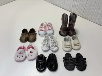 Lot of 8 Sets: 18" DOLL Shoes Boots: BATTAT, Hobby Lobby, Generic Brands Fits AG Foto 1 de 4