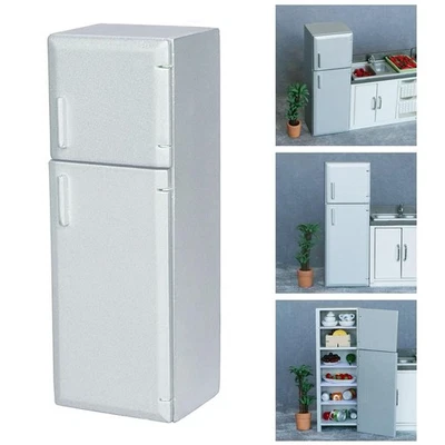 1/12 Maison de Poupée Réfrigérateur Bois Cuisine Meuble Décoration - Photo 1/4