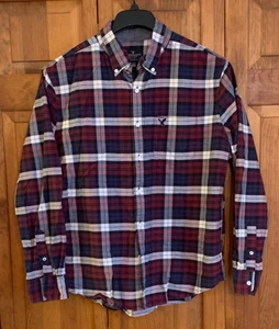 Camisa de algodón con botones delanteros American Eagle L/S para hombre etiqueta talla L calce clásico - Imagen 1 de 4