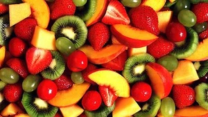 Fruit Kiwi Peach Red Berries Kitchen 3d Effect Wall View Sticker Poster Viny 375 - Imagen 1 de 1