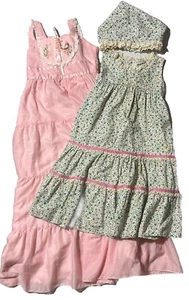 Lot Of 2 Damaged Vintage Girl Dresses And One Shawl - See Pics - Picture 1 of 17