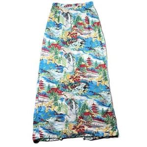 Clio Skirt Hawaiian Japan Print Midi Tropical Aloha Vintage Small A115 - Picture 1 of 9