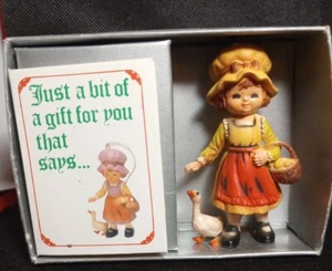 1983 HONG KONG Bradford "Just For You" Christmas Ornaments • Little Girl & Duck  - Picture 1 of 9