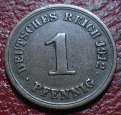 1912-F GERMANY 1 PFENNIG IN FINE-VF CONDITION - Image 1 of 2