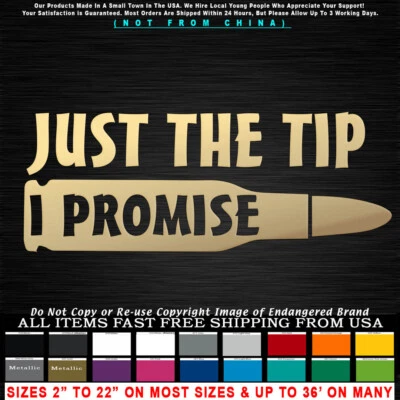 Militar Just The Tip I Promise Bullet Sniper - Calcomanía pegatina camión  Foto 1 de 4