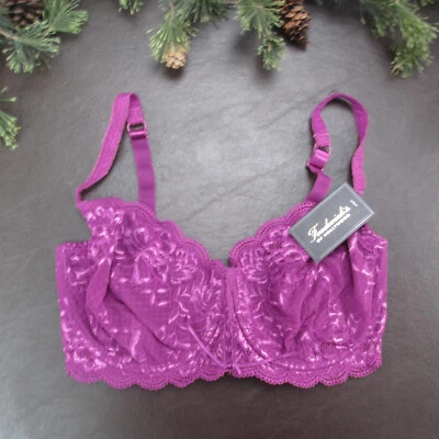 Sujetador Frederick's 34F rosa sin forro con aros cierre ajustable trasero Foto 1 de 4