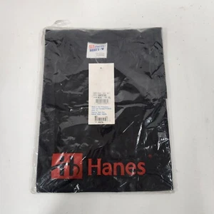 Vintage Hanes Beefy-T Black Single Stitch T-shirt XL NOS Pocket Tee - Picture 1 of 3