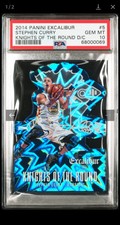 Stephen Curry 2014-15 Panini Excalibur Knights of The Round die-cut #5.(PSA 10) 