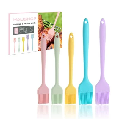 HAUSHOF 5PIECE Silicone Basting Pastry Brush Set Heat Resistant Pastry Brush Set - Image 1 of 4