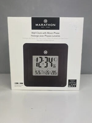 Marathon Slim Digital Wall Clock Black (CL030062BK)  - Image 1 of 4