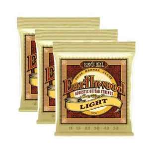 3 Sets Ernie Ball Acoustic guitar strings 80/20 Bronze Light 11-52 Earthwood - Picture 1 of 9