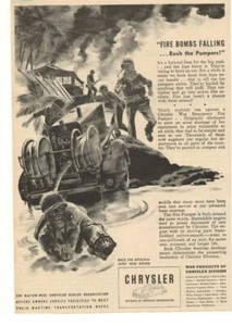 1943 Chrysler War Emergency Fire Pumper Advertisement - Picture 1 of 1