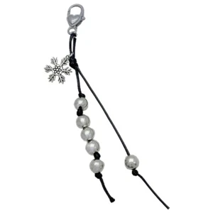 Stylish Black Rope Phone Lanyard Snowflake Beaded Pendant Phone Charm for Women - Zdjęcie 1 z 8