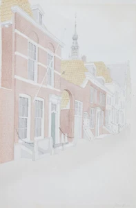 Lothar Braun *1931 Duisburg / Aquarell um 1980 Veere Rathaus Stadhuis Zeeland - Picture 1 of 20