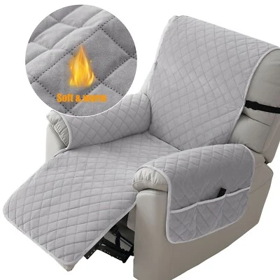 Funda de sofá reclinable antideslizante de felpa súper suave - felpa suave gruesa, cálida en invierno Foto 1 de 4