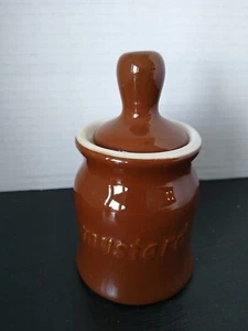 HALL China 262 Jar Mustard Stoneware Brown Diner Style Dish - Picture 1 of 14