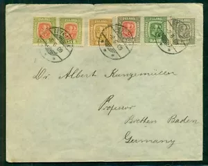 ICELAND 1909 multifranco con edición de dos reyes en portada a Alemania - atractivo - Imagen 1 de 1