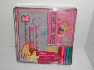 Disney Princess Stationary Tin Set Pad/Pencils/Markers/Eraser - Picture 1 of 2