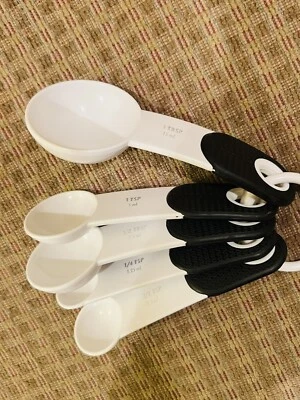 Juego de 5 cucharas medidoras de cocina blancas aptas para lavavajillas usadas Foto 1 de 2