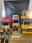 Lot of 1980s Fisher Price Husky Helpers 8 Figures And 4 Vehicles 