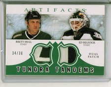 2012/13 UD ARTIFACTS Brett Hull - Ed Belfour DUAL PATCH TUNDRA TANDEMS /36 STARS