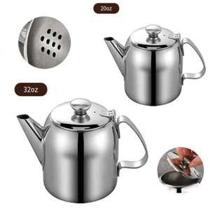 Stainless Steel Teapot with Lid Metal Teakettle Coffee Water Kettle Kitchenware - Picture 1 of 11