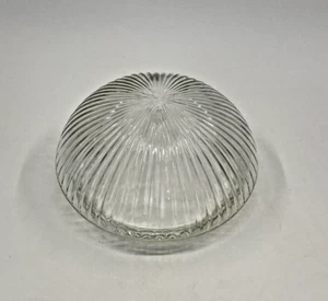 Vtg Glass Shade Ceiling Light Ribbed Clear Decor - Picture 1 of 8