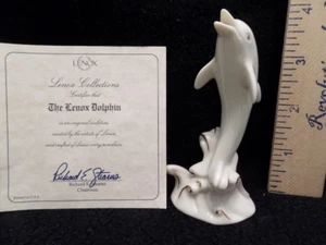 lenox Ivory Porcelain Dolphin Trimmed in Gold with Certificate - Perfect - Picture 1 of 5
