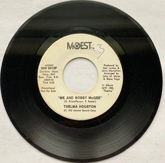 THELMA HOUSTON-MoWEST-MW 5013F-ME AND BOBBY MCGEE-7"-MONO STEREO PROMO 1972 VG+ - Image 1 of 4