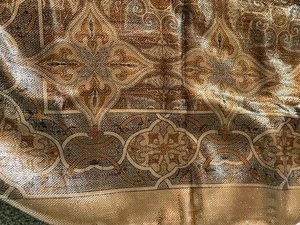 Saks Fifth Avenue Shades Gold & Silver Shimmery Metallic Scarf Wrap 54X52 Italy - Picture 1 of 12