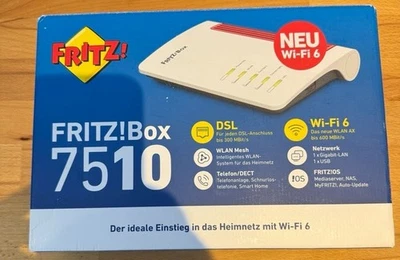 AVM FRITZ!Box 7510 DSL & Wi-Fi 6 - Weiß - Gebraucht - Bild 1 von 2