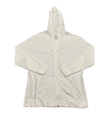 Sudadera con capucha para mujer Just My Size blanca cremallera completa ligera 1X/16W Foto 1 de 4